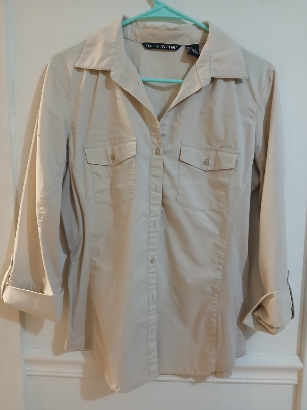 Zac & Rachel Women's Cream Button-Front Shirt